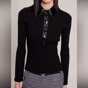Maje Mosana Ribbed Top size 1
